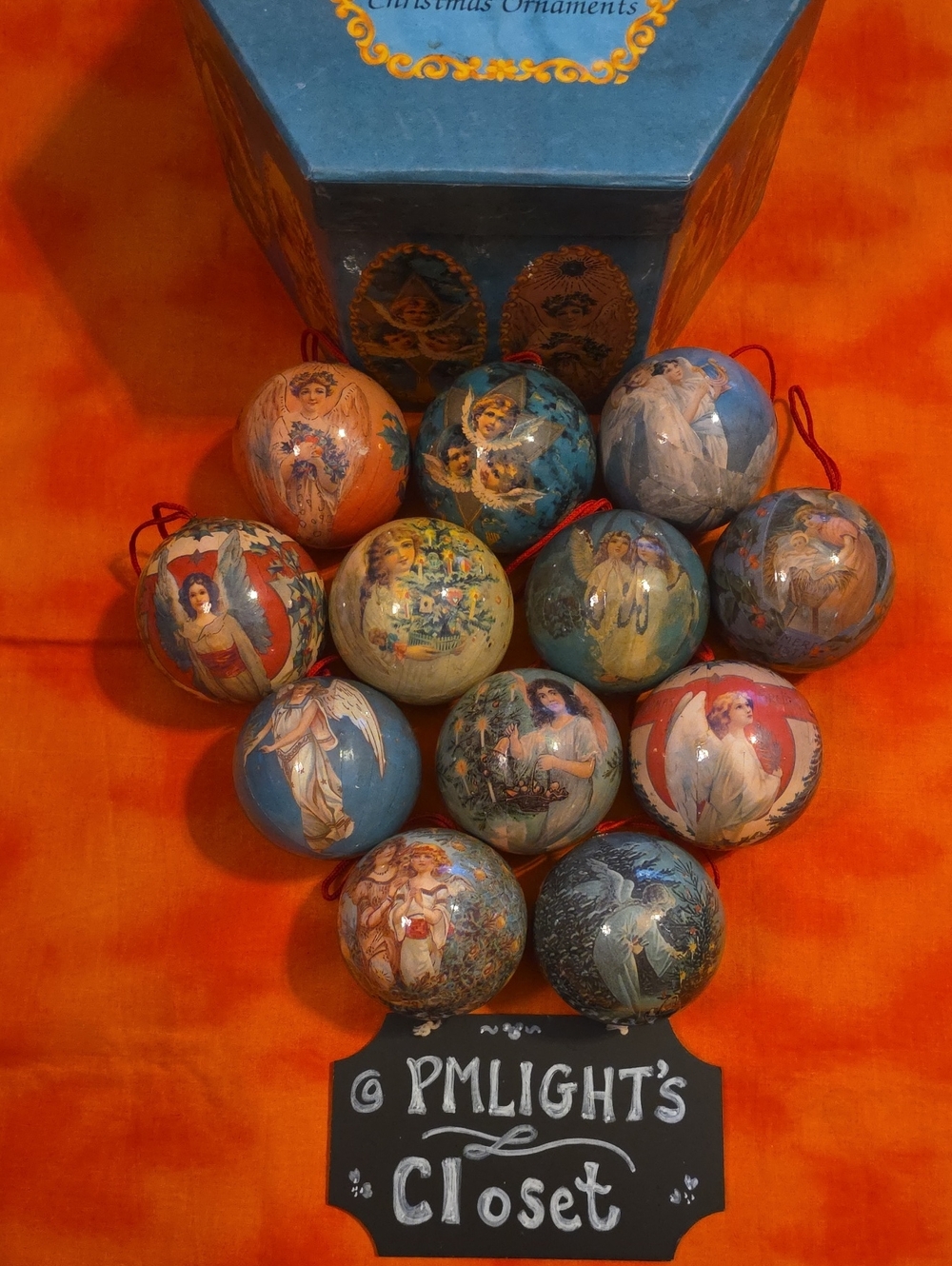 Vintage-Style Victorian Angel Holiday Ornaments Set of 12